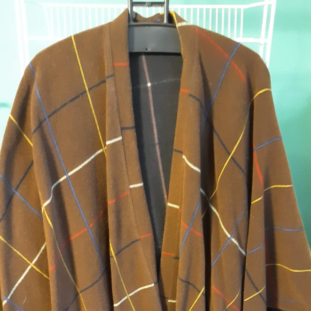 Wool Plaid Oblong w fringe